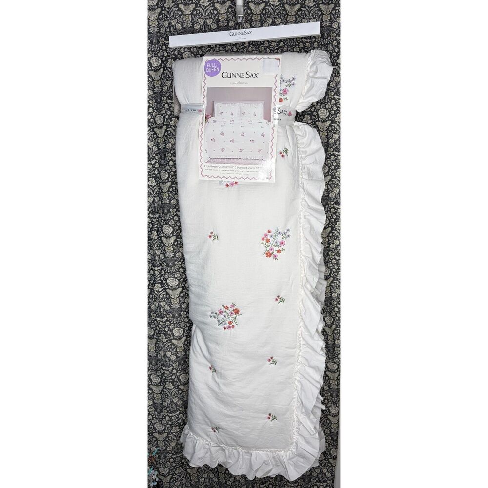 Gunne Sax by Jessica McClintock Floral Ruffle Quilt Set Full/Queen Vintage Look